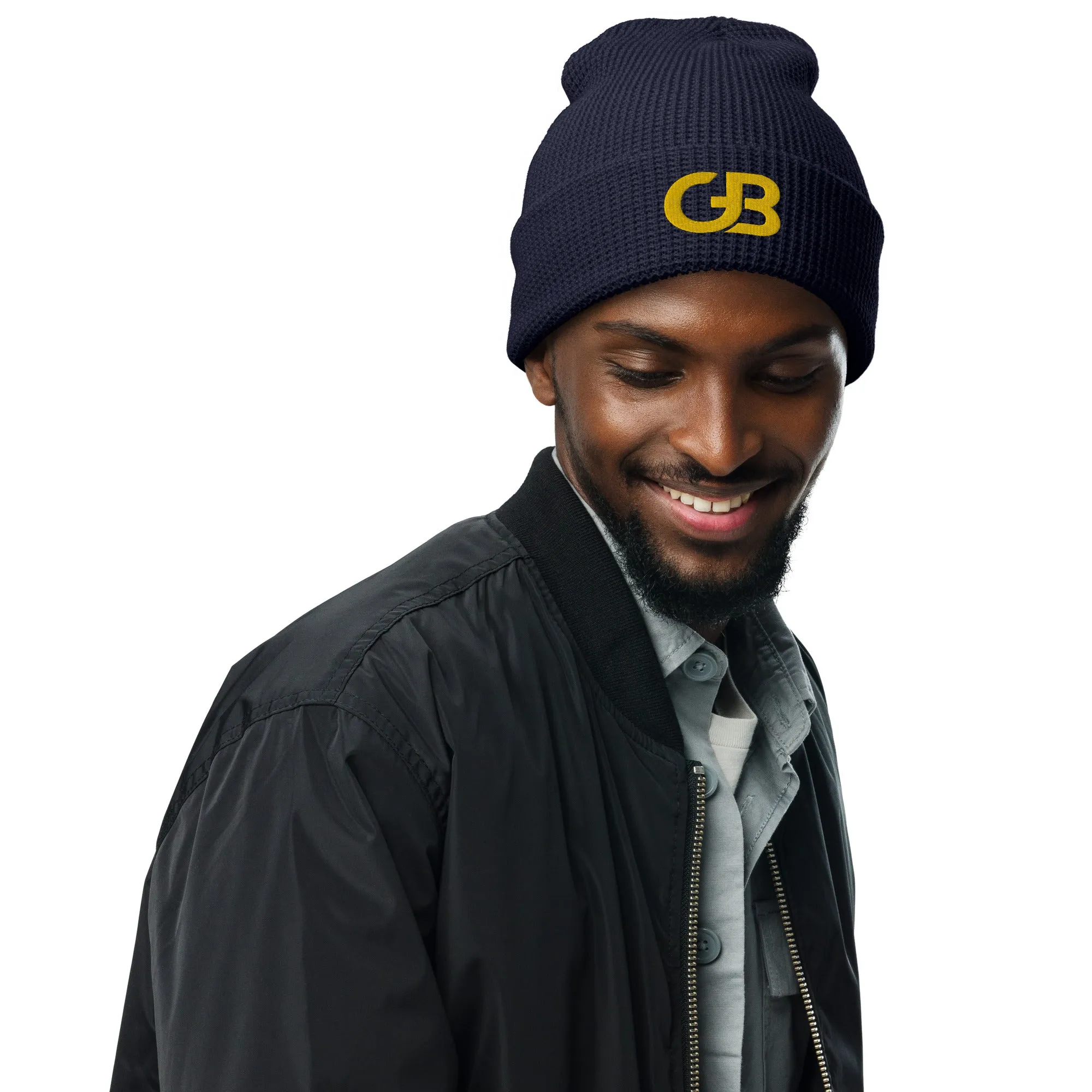 Gerald Black Waffle Beanie YLW