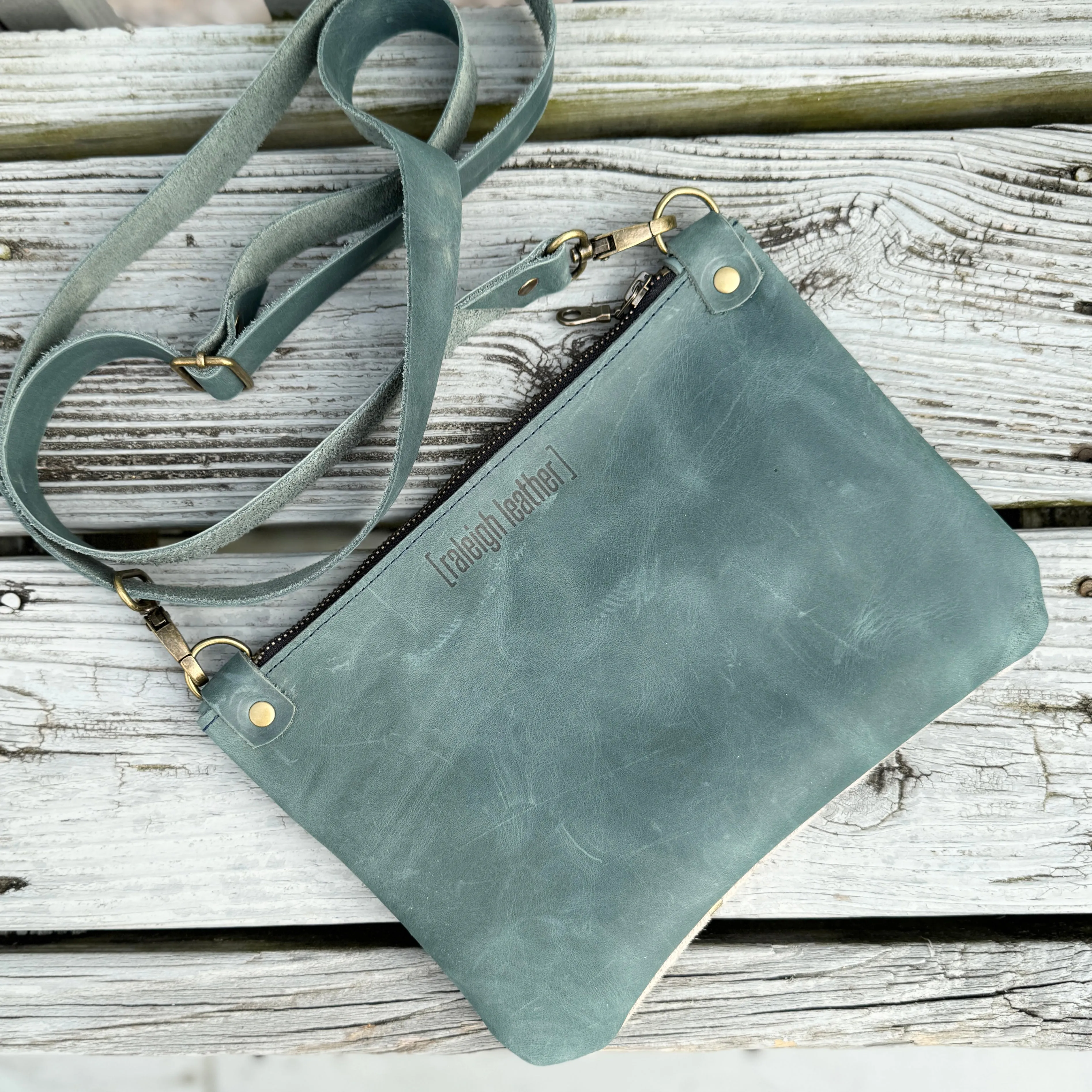 Go Small Wave Zippered Crossbody - Gold Acid Wash + Vintage Teal