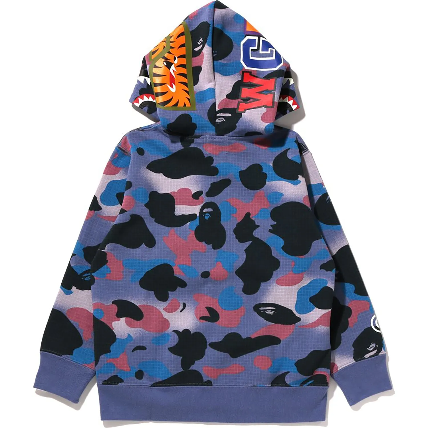 GRID CAMO SHARK GLOW IN THE DARK ZIP HOODIE KIDS