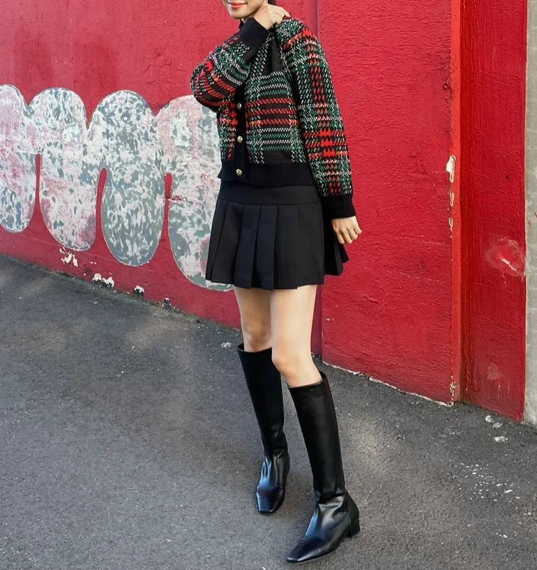 I AM MARI  |Other Plaid Patterns Long Sleeves Cardigans