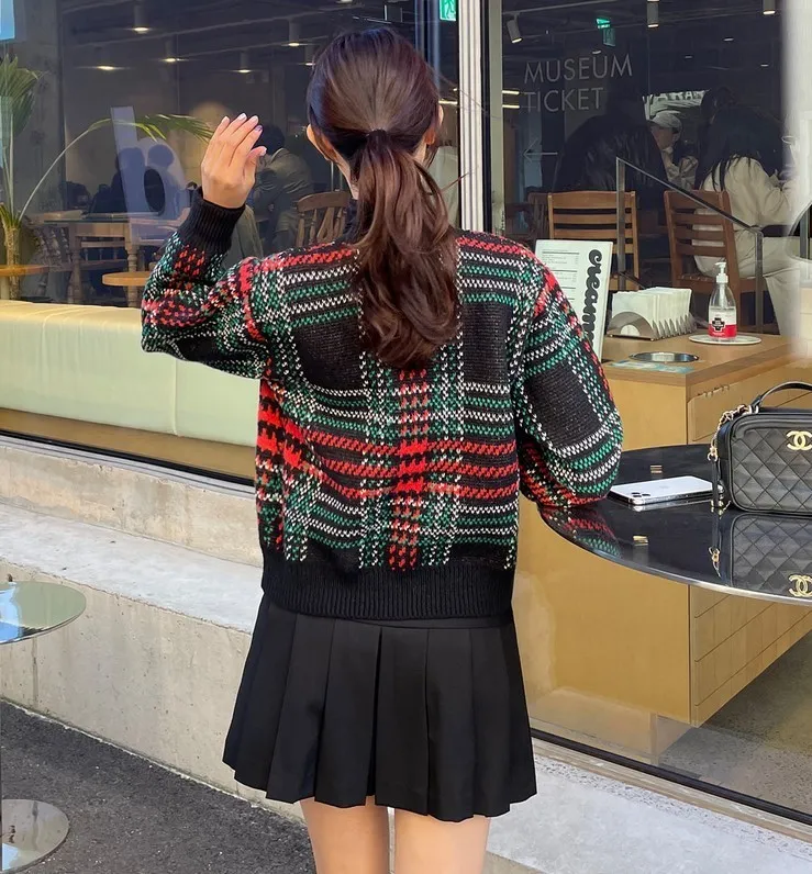 I AM MARI  |Other Plaid Patterns Long Sleeves Cardigans