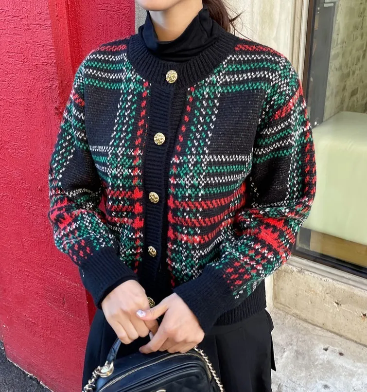 I AM MARI  |Other Plaid Patterns Long Sleeves Cardigans