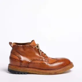 Ian Laced Mid Shoes Natural Vacchetta leather cuoio