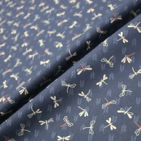 Japanese Indigo Print Cotton - Dragonfly