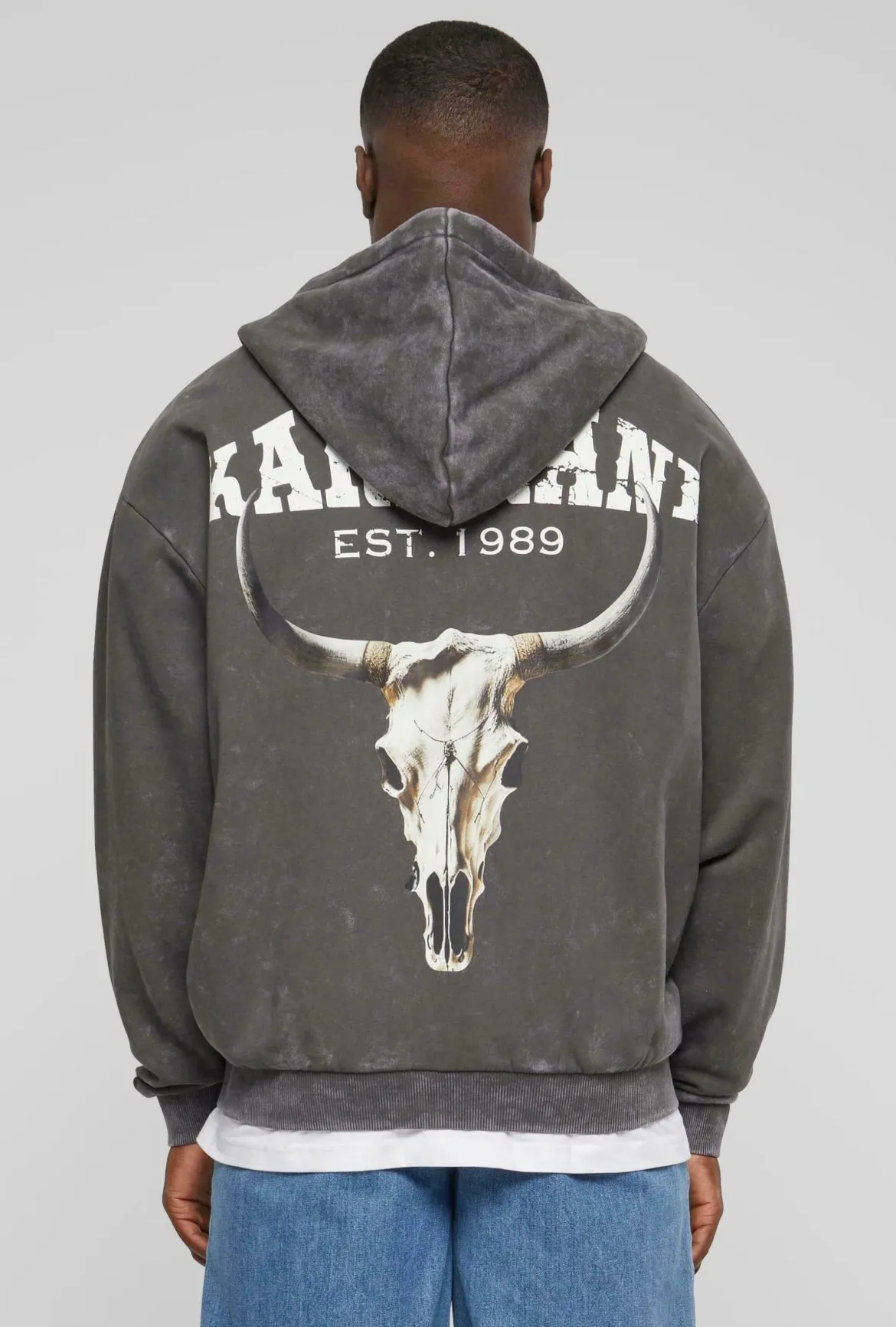 Karl Kani Chest Signature Os Washed Full Zip Skull Hoodie