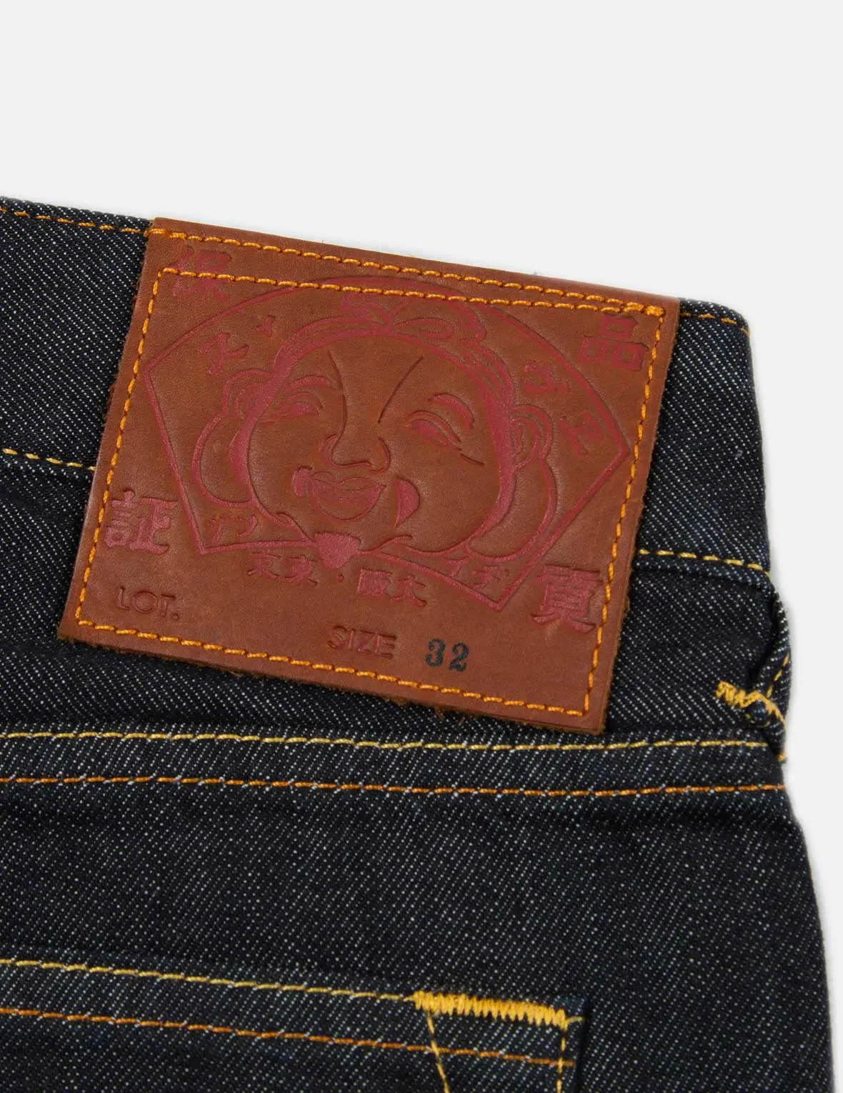 Komainu-pattern Seagull Denim Shorts