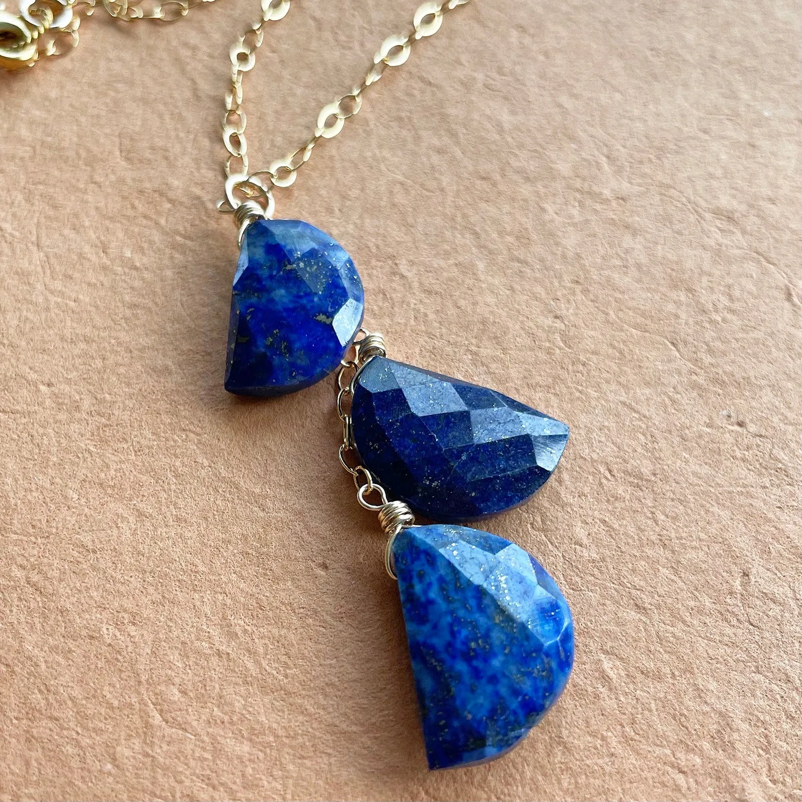 Lapis Lazuli Half Moon Necklace