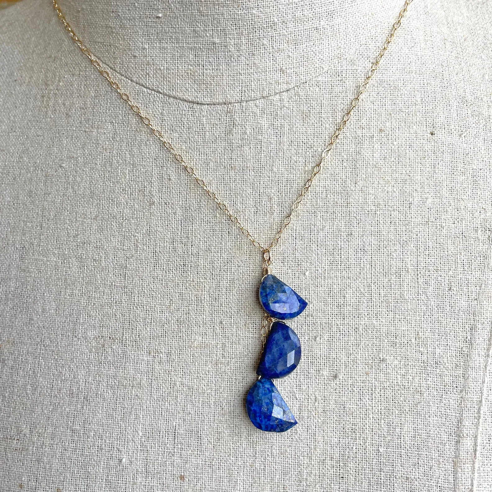 Lapis Lazuli Half Moon Necklace