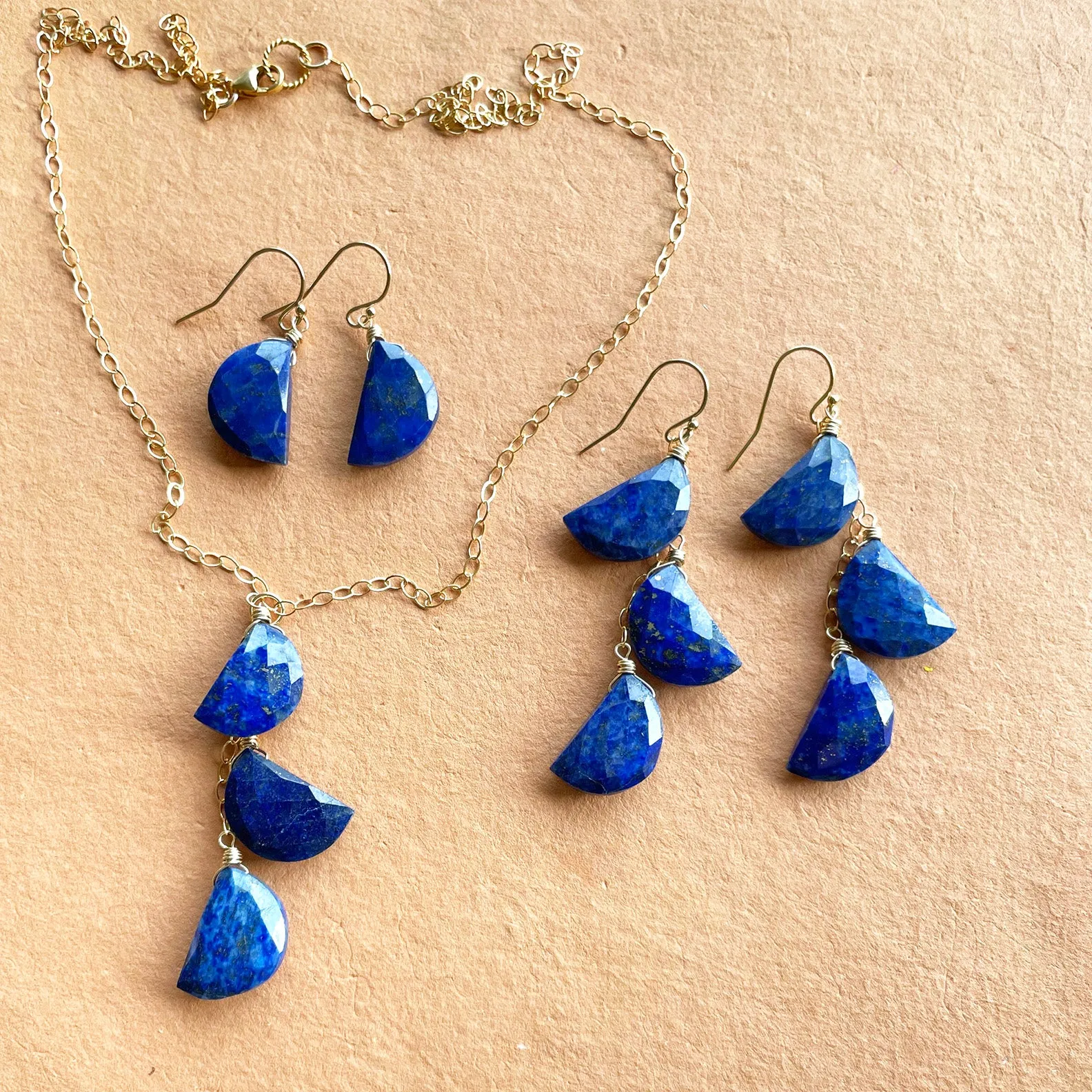 Lapis Lazuli Half Moon Necklace