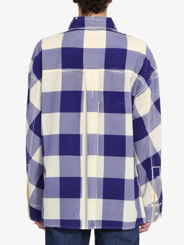 LOEWE  |Other Plaid Patterns Wool Long Sleeves Logo Luxury Shirts