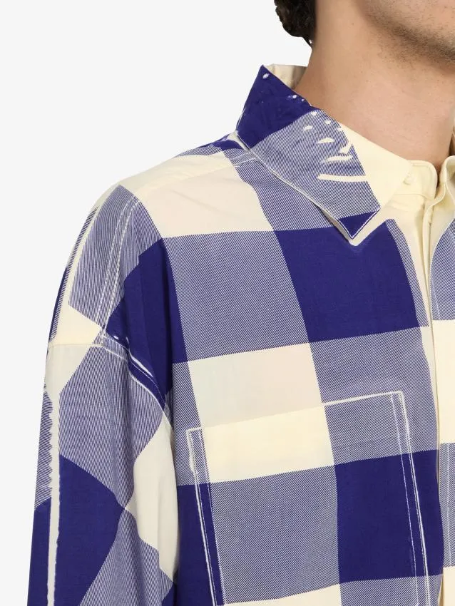 LOEWE  |Other Plaid Patterns Wool Long Sleeves Logo Luxury Shirts