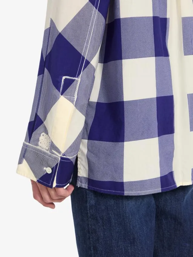 LOEWE  |Other Plaid Patterns Wool Long Sleeves Logo Luxury Shirts