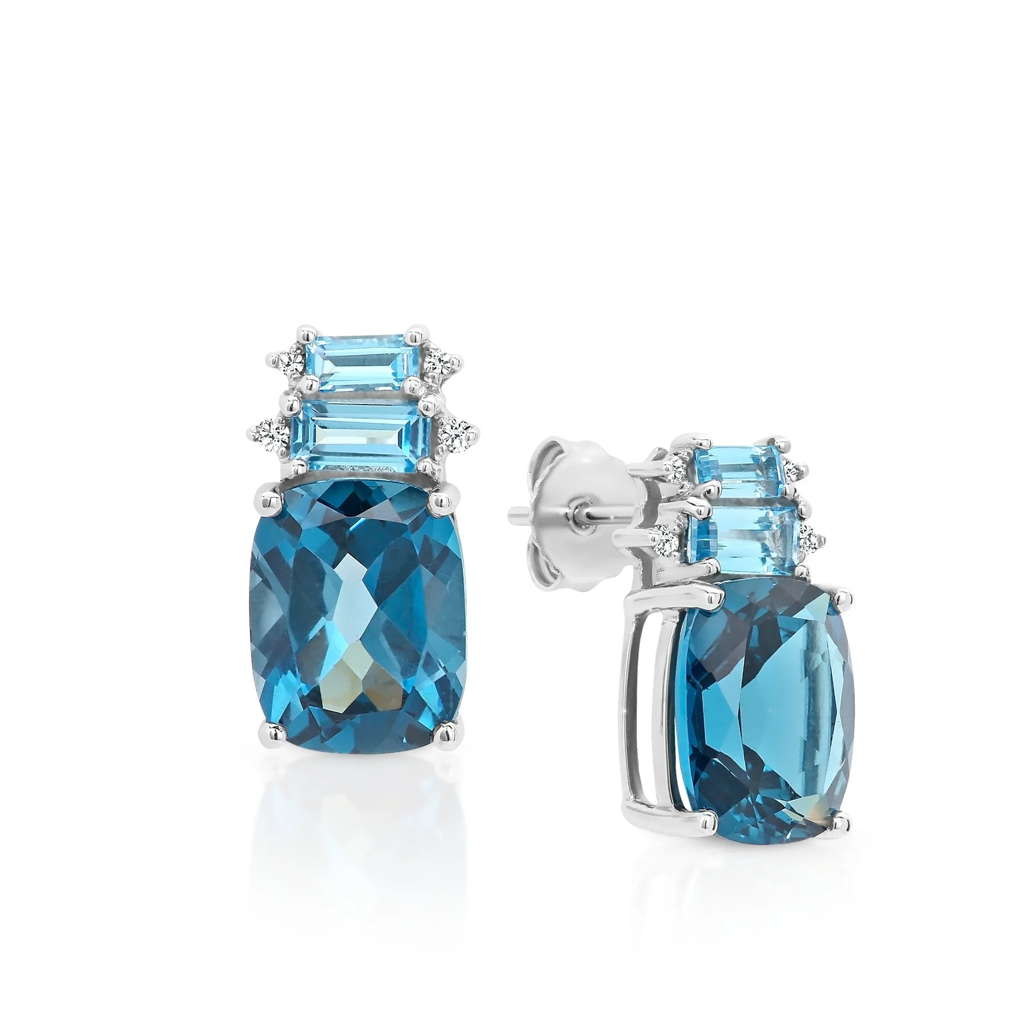 London Blue Topaz and Diamond Earrings