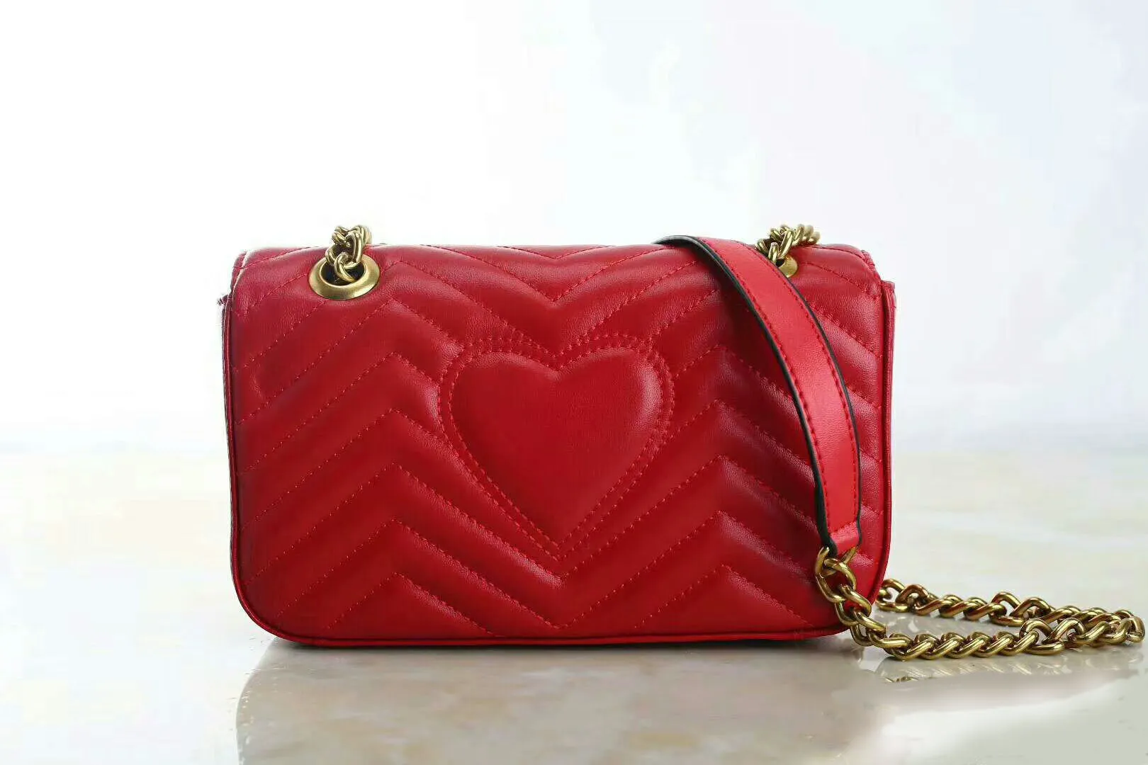 Love heart V Wave Pattern Satchel Designer Shoulder Bag