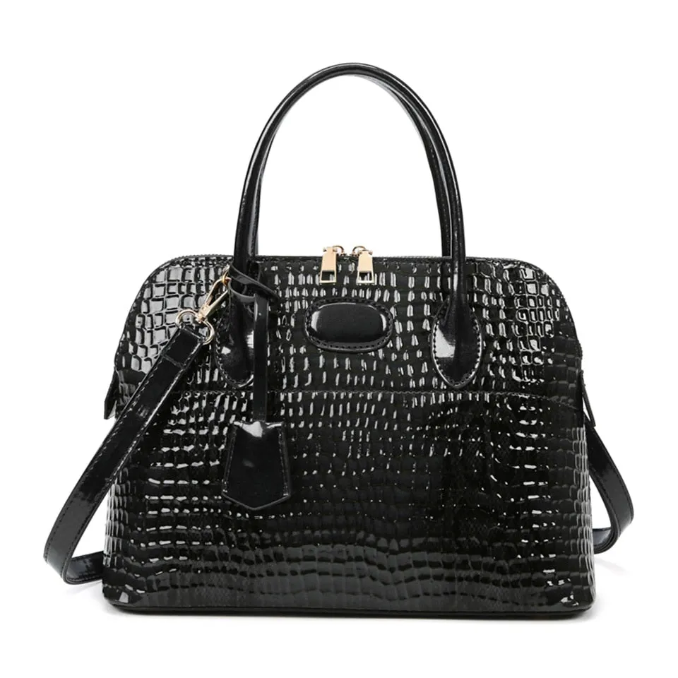 Luxury Designer Alligator Leather Shoulder Crossbody Bag for Women