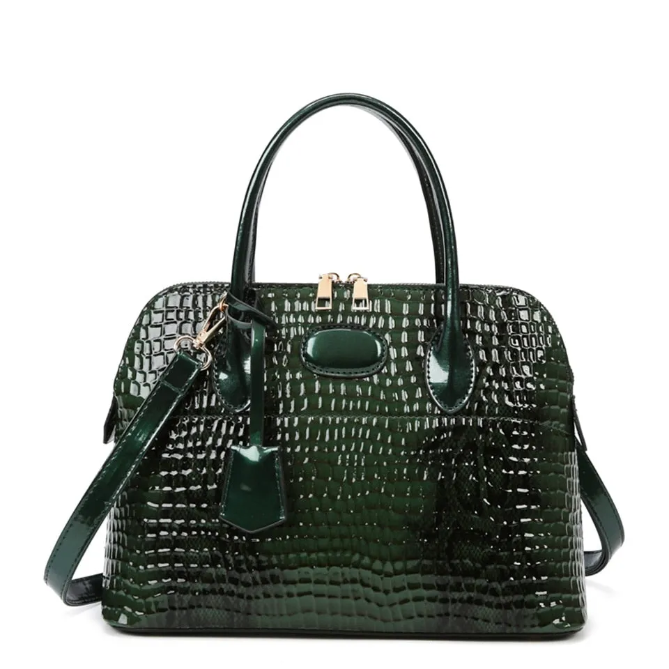 Luxury Designer Alligator Leather Shoulder Crossbody Bag for Women