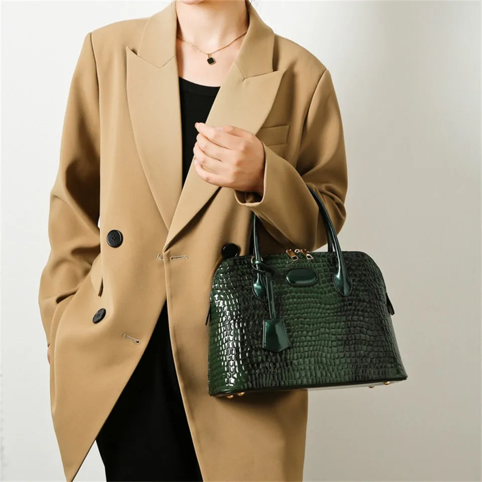 Luxury Designer Alligator Leather Shoulder Crossbody Bag for Women