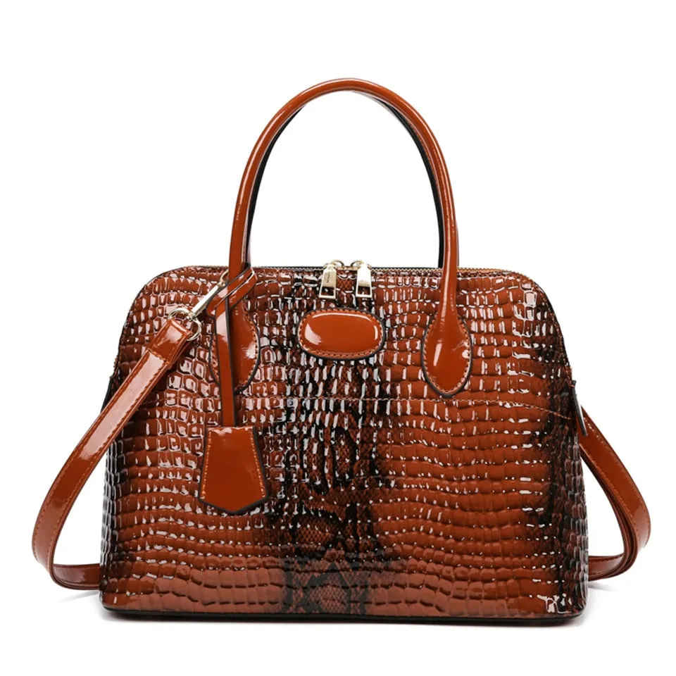 Luxury Designer Alligator Leather Shoulder Crossbody Bag for Women