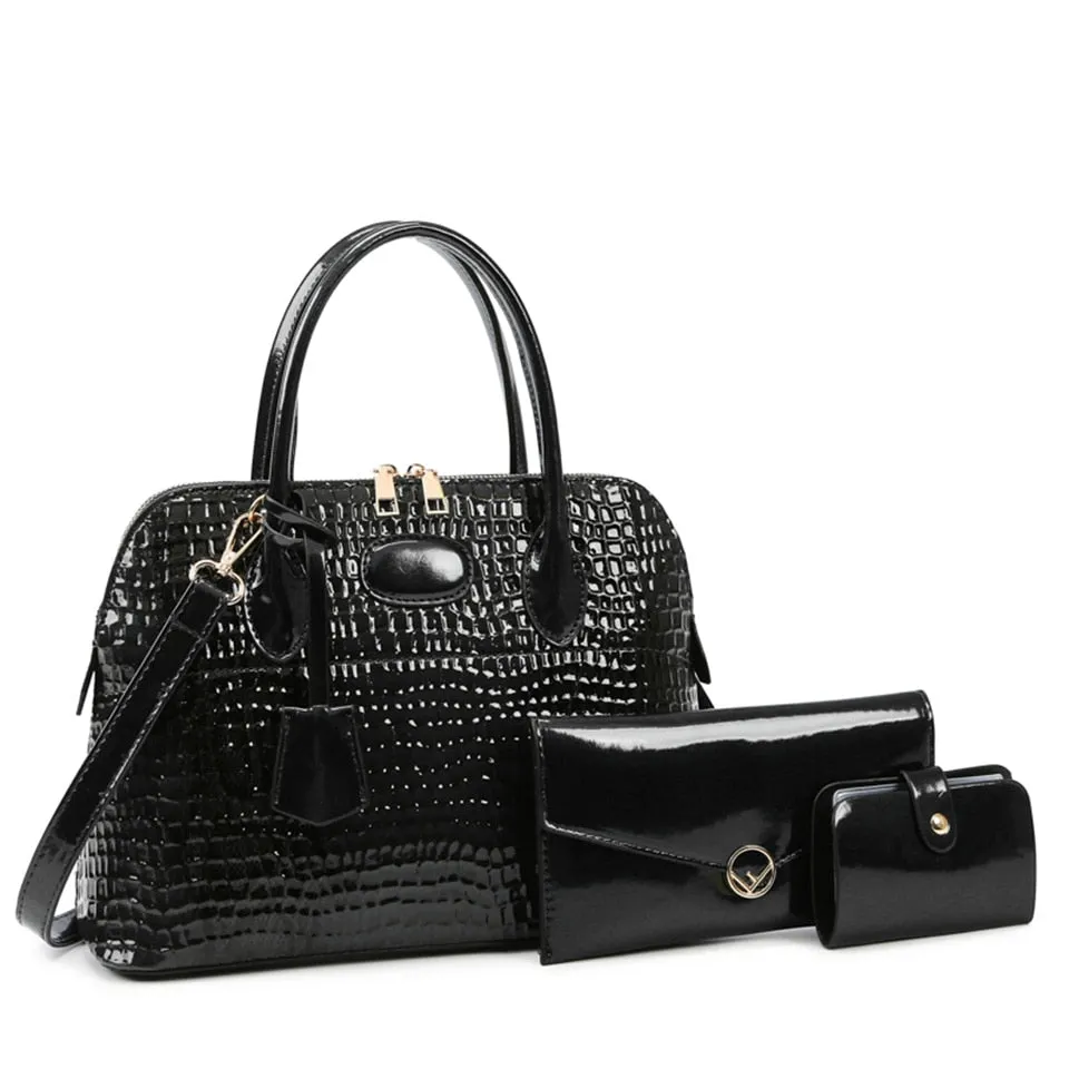 Luxury Designer Alligator Leather Shoulder Crossbody Bag for Women