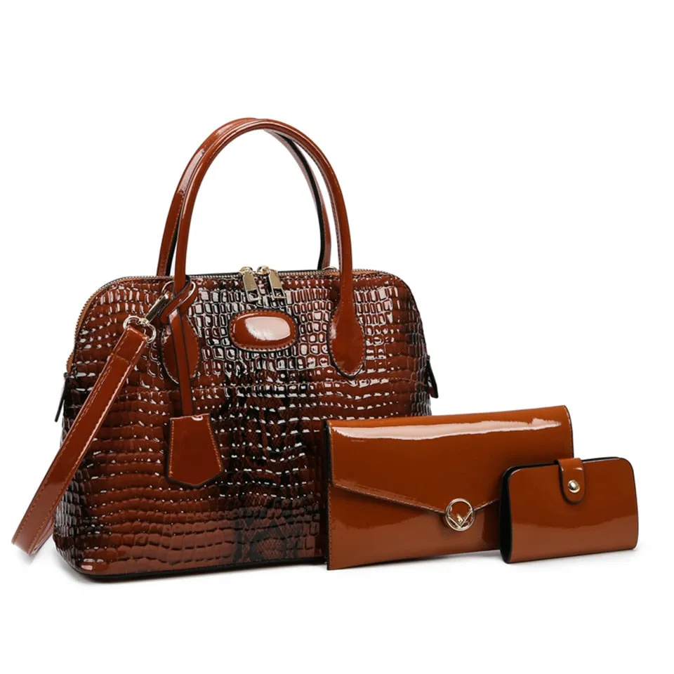 Luxury Designer Alligator Leather Shoulder Crossbody Bag for Women