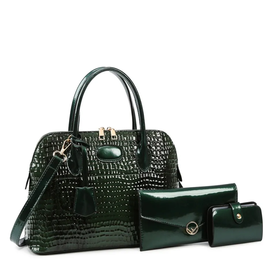 Luxury Designer Alligator Leather Shoulder Crossbody Bag for Women