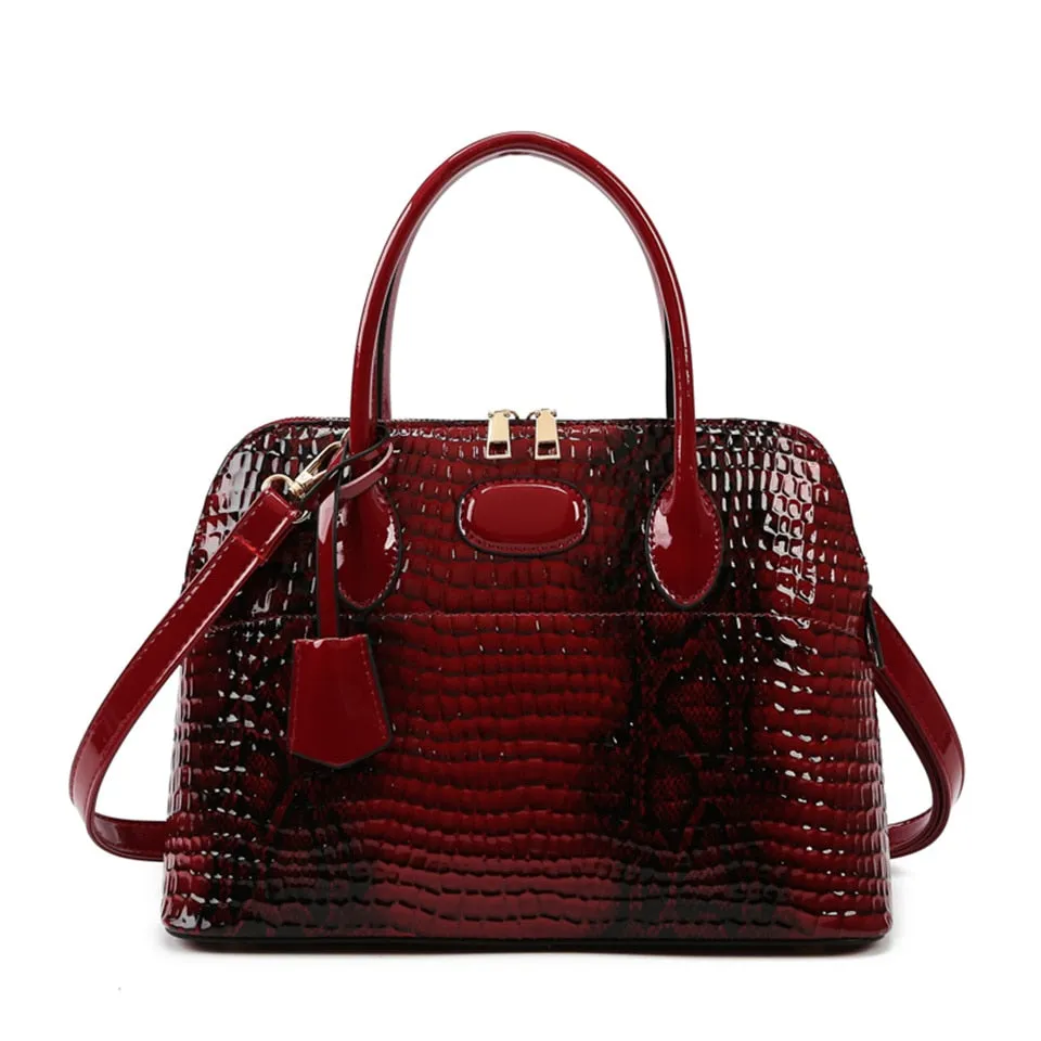 Luxury Designer Alligator Leather Shoulder Crossbody Bag for Women