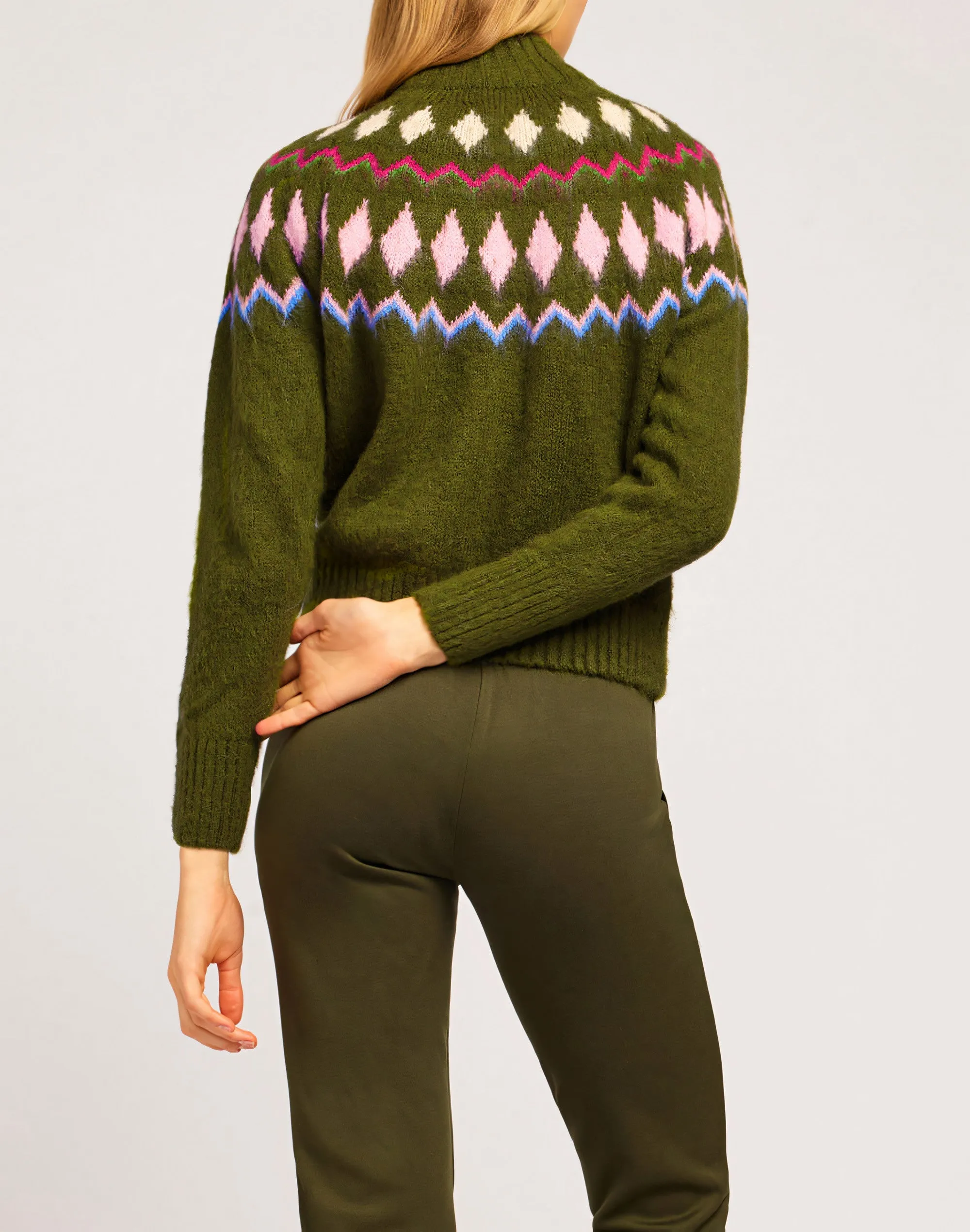 MAGLIONE NORWEGIAN STYLE IN MISTO CASHMERE COLLO A TURTLENECK