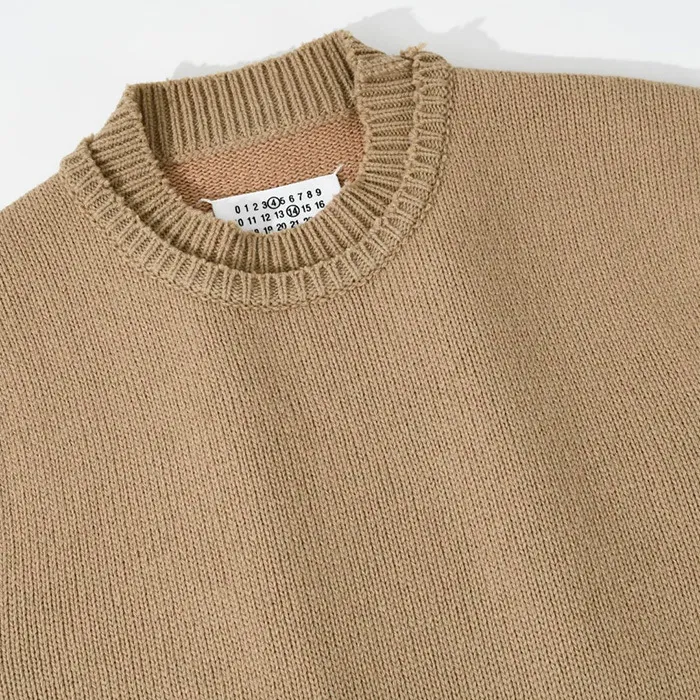 Maison Margiela  |Crew Neck Wool Linen Long Sleeves Cotton Logo Designers