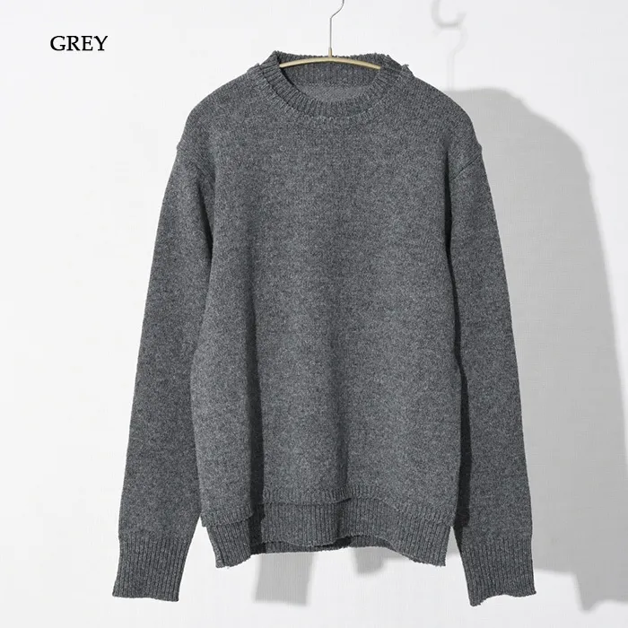 Maison Margiela  |Crew Neck Wool Linen Long Sleeves Cotton Logo Designers