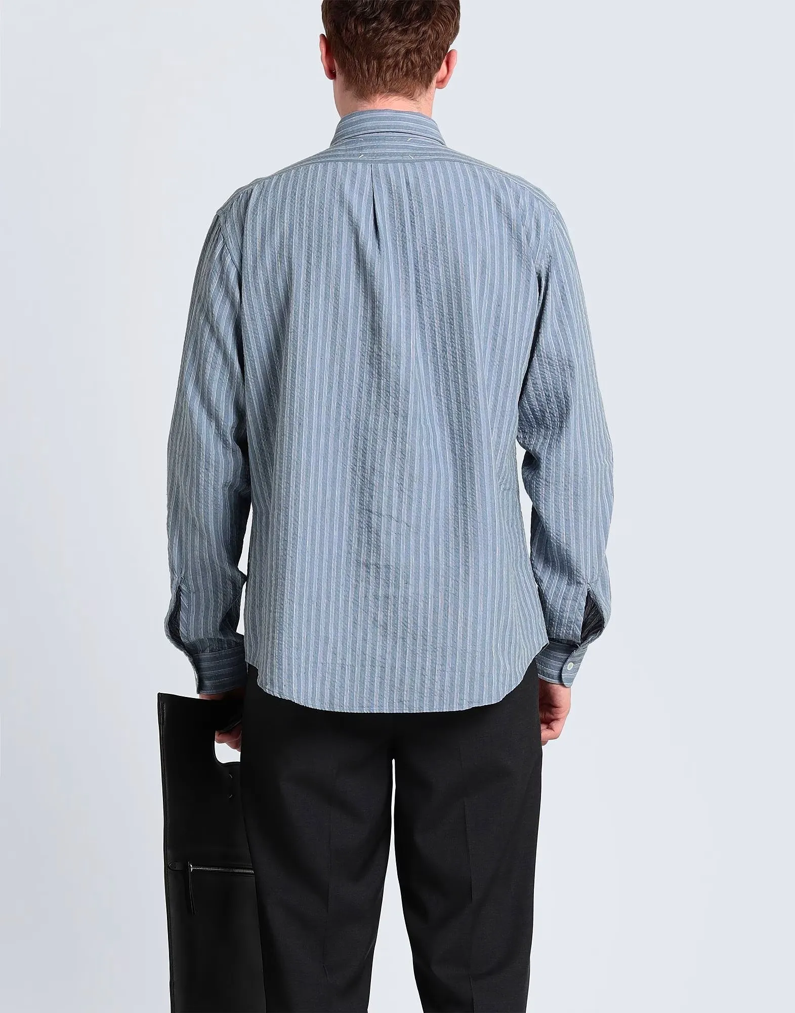 Maison Margiela  |Stripes Unisex Linen Long Sleeves Logo Designers Shirts