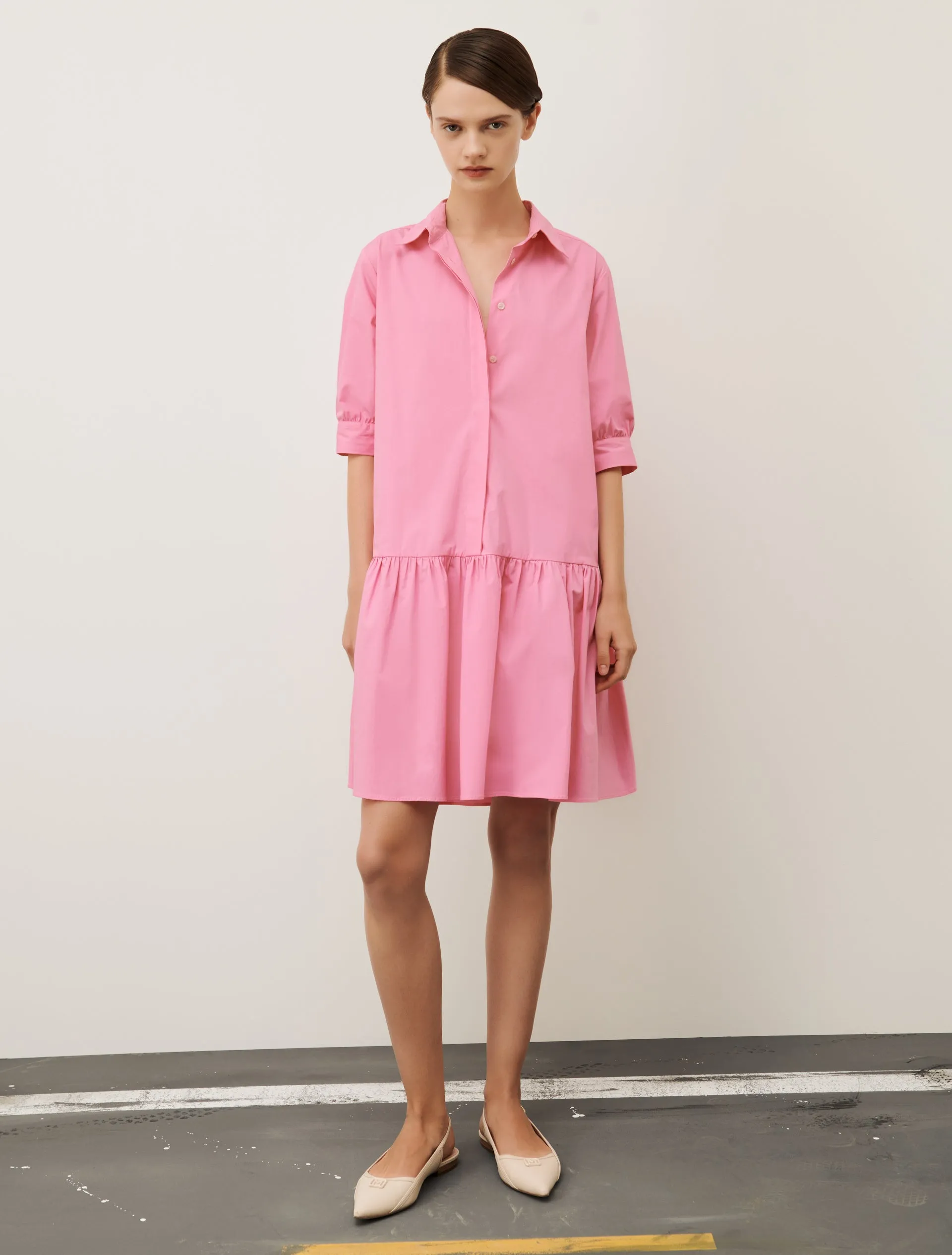 Marella Ebert Drop Waist Dress in Deep Rose