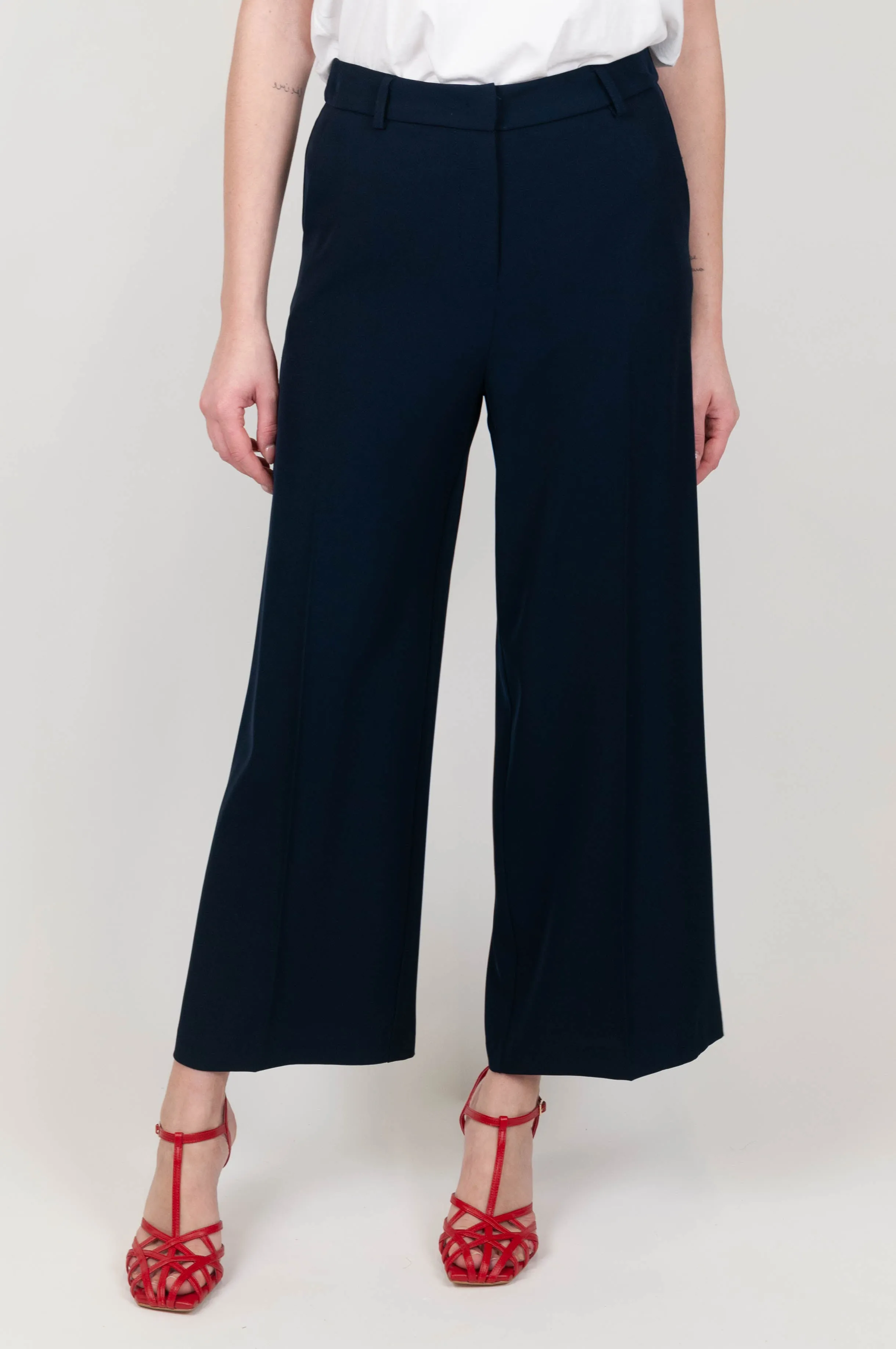 Maryley - Pantalone palazzo con piega stirata