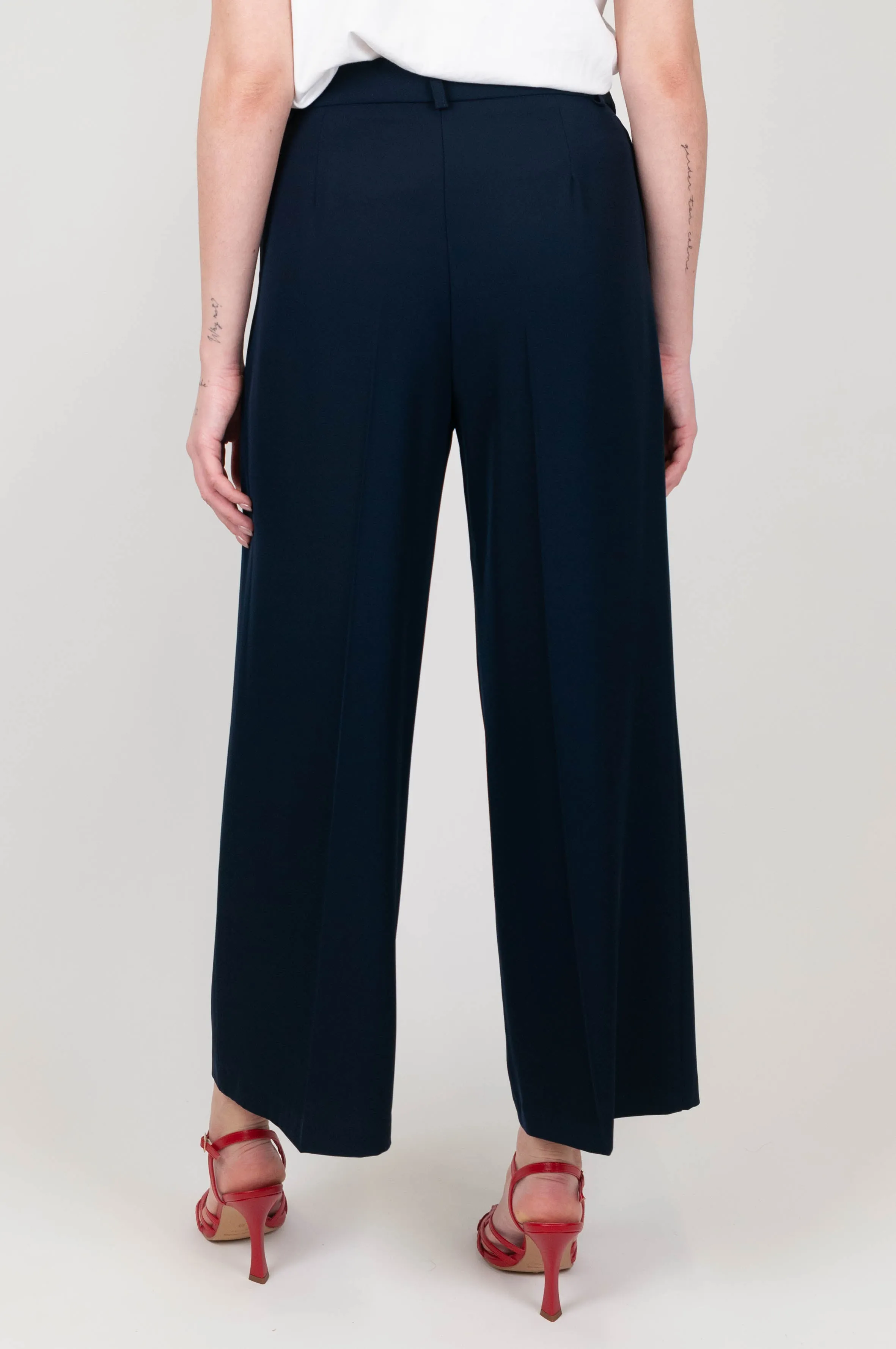 Maryley - Pantalone palazzo con piega stirata