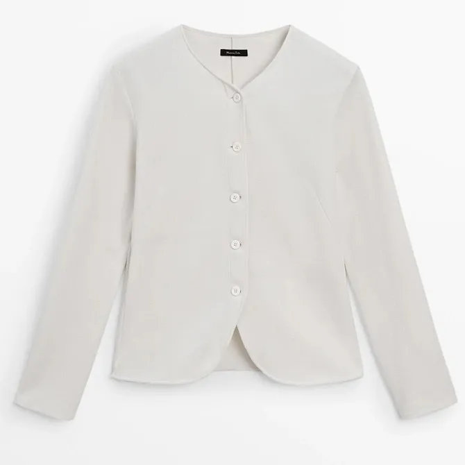 Massimo Dutti  |Textured blouse with buttons