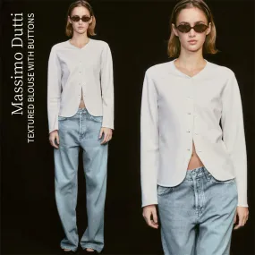 Massimo Dutti  |Textured blouse with buttons