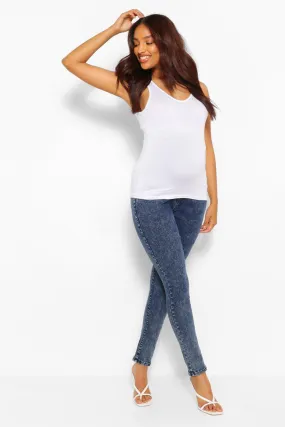 Maternity Acid Wash Over Bump Skinny Jeans