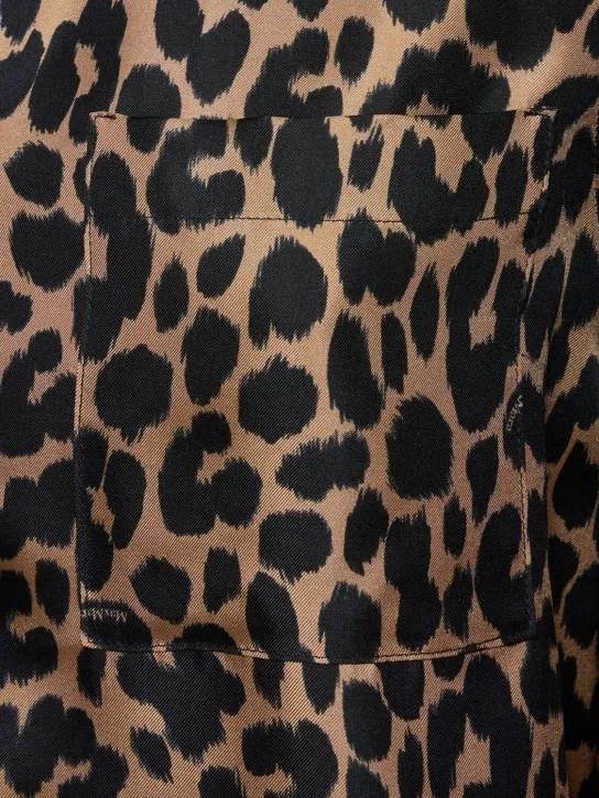 MaxMara  |Leopard Patterns Silk Long Sleeves Elegant Style