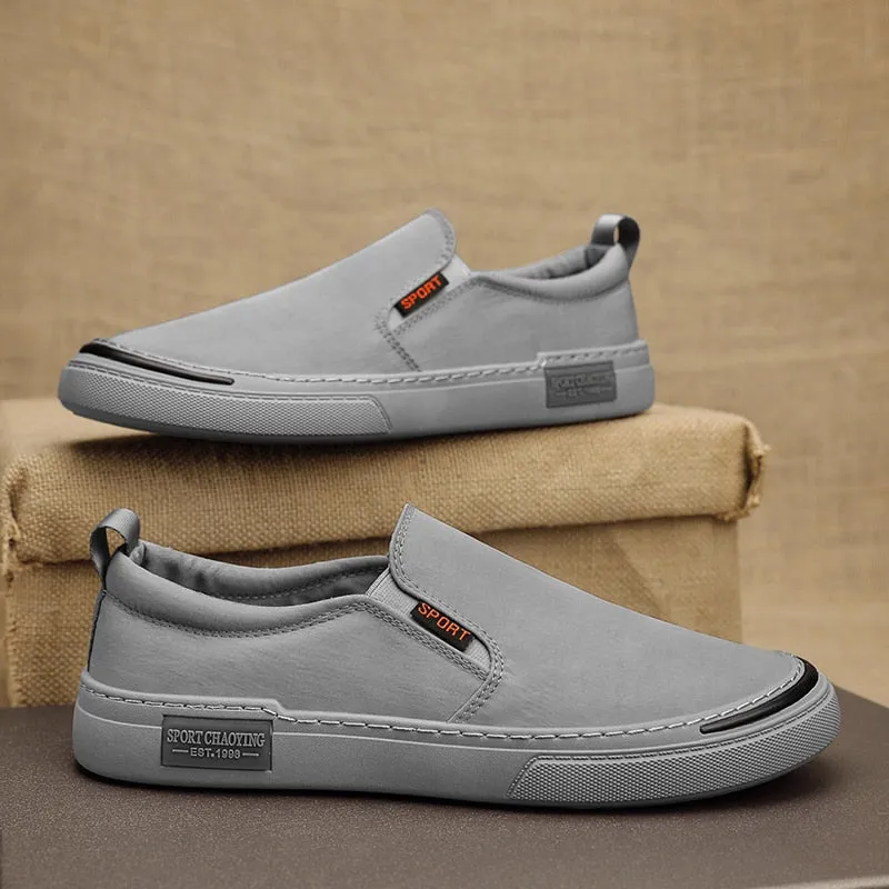 Men's Summer Gray Color Synthetic Leather Outdoor Casual Shoes