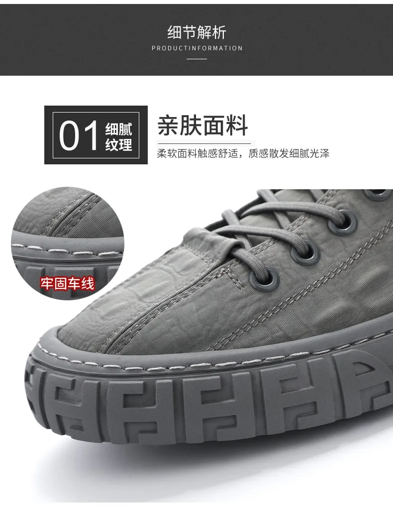 Men's Summer Gray Color Synthetic Leather Outdoor Casual Shoes