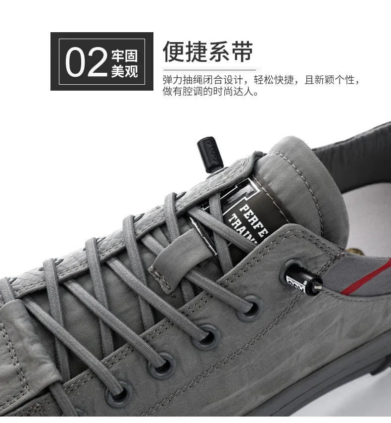 Men's Summer Gray Color Synthetic Leather Outdoor Casual Shoes