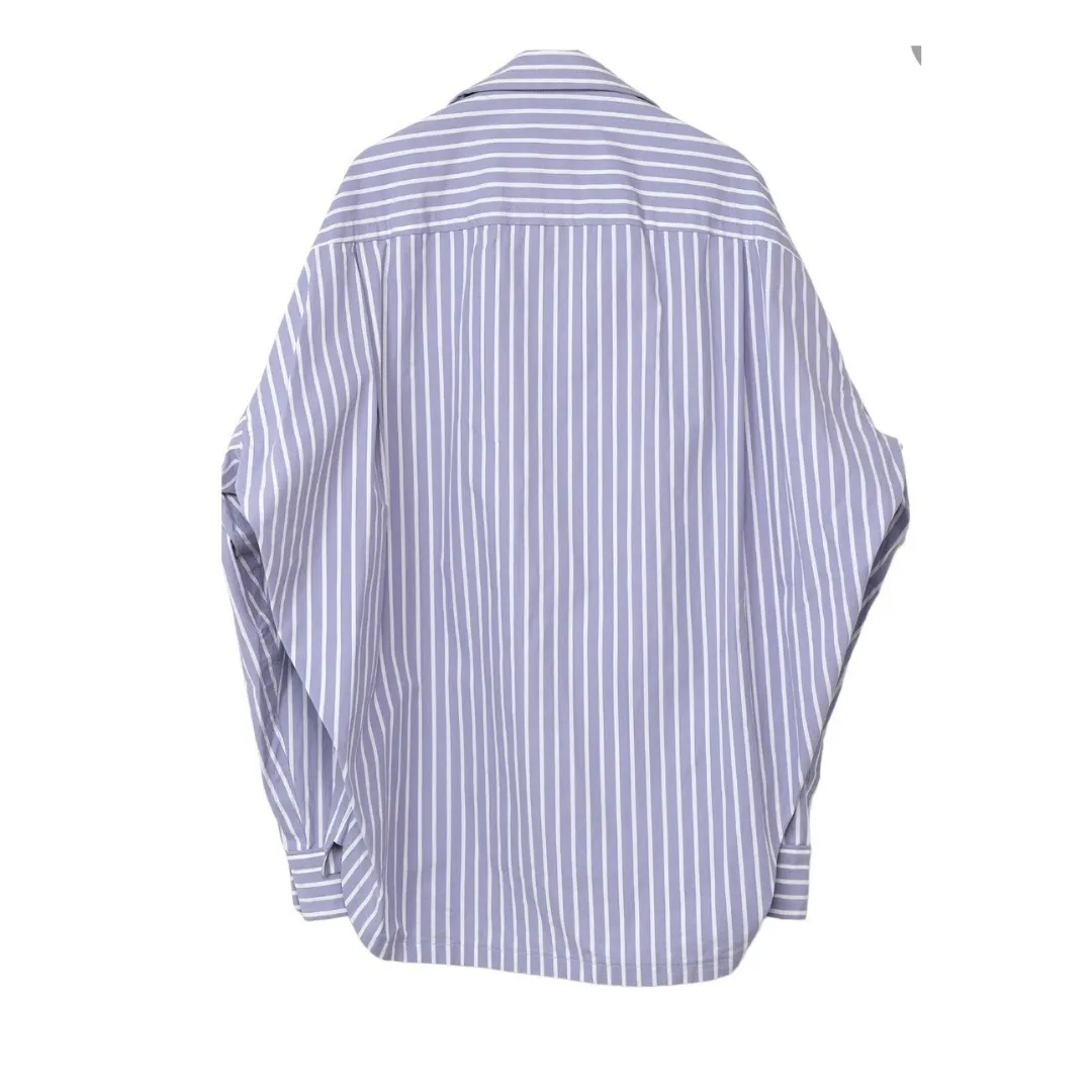 MIHARAYASUHIRO  |Stripes Unisex Long Sleeves Plain Cotton Oversized Shirts