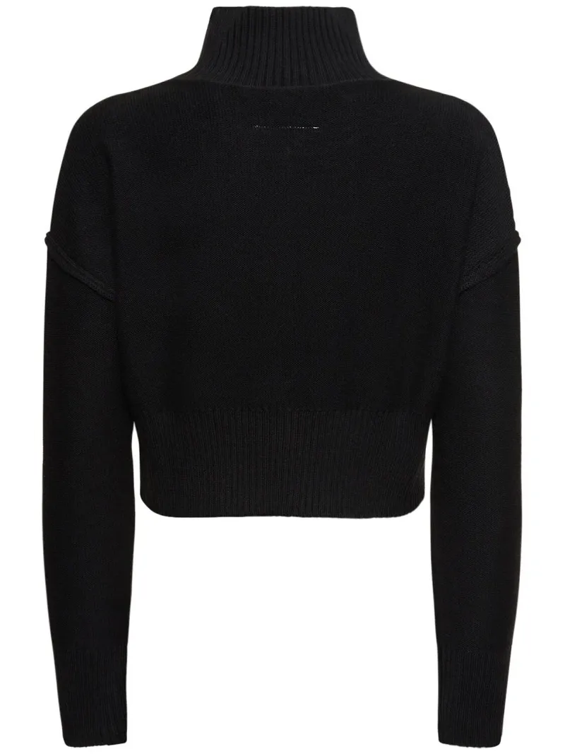 MM6 Maison Margiela  |Wool Long Sleeves Cotton V-neck & Crew neck