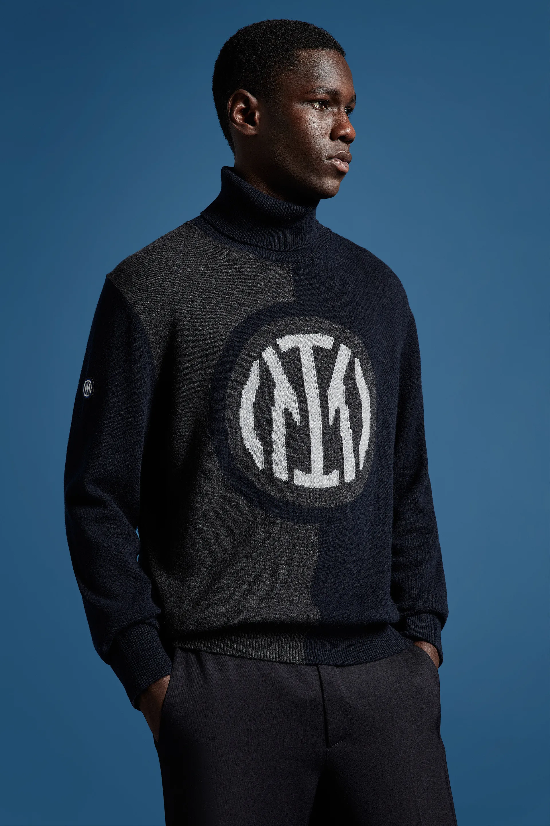 MONCLER  |Wool Cashmere Street Style Long Sleeves Logo