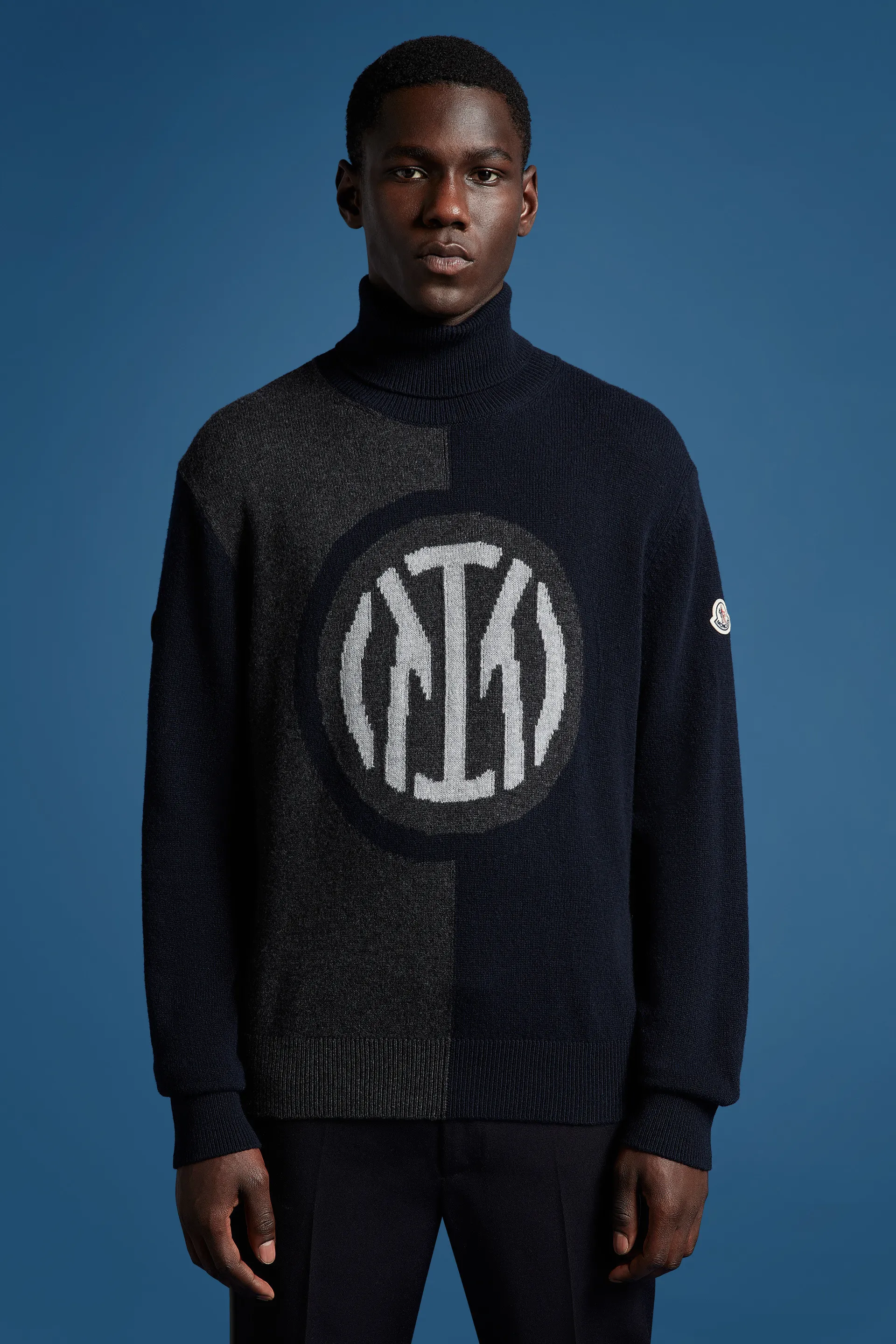 MONCLER  |Wool Cashmere Street Style Long Sleeves Logo