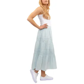 M&S Per Una Mint Green Tiered Relaxed Flare Long Maxi Skirts