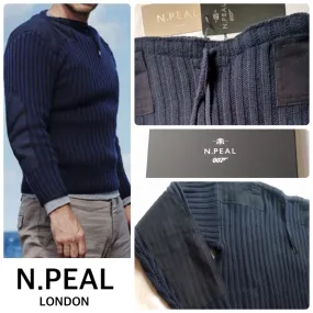 N PEAL  |Unisex Wool Cashmere Boat Neck Long Sleeves Plain Sweaters