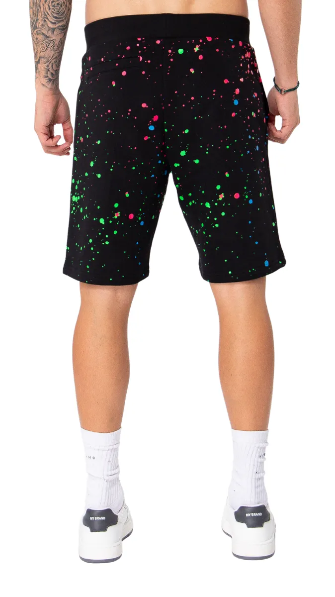 Neon Paint Splash MB Shorts Black | BLACK