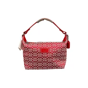 (NEW) COACH MINI SIGNATURE CANVAS SHOULDER BAG - RED / RED