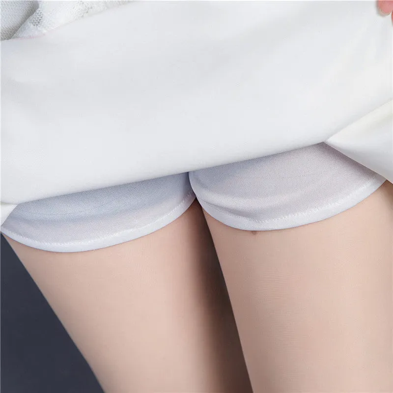 New  Leaves Lace Embroidery Tulle Skirt Mini Skirts Fashion Woman Translucence High Waist Skirts Pleated Skirt 72559 GS