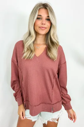 Novo V-Neck Waffle Knit Top - FINAL SALE